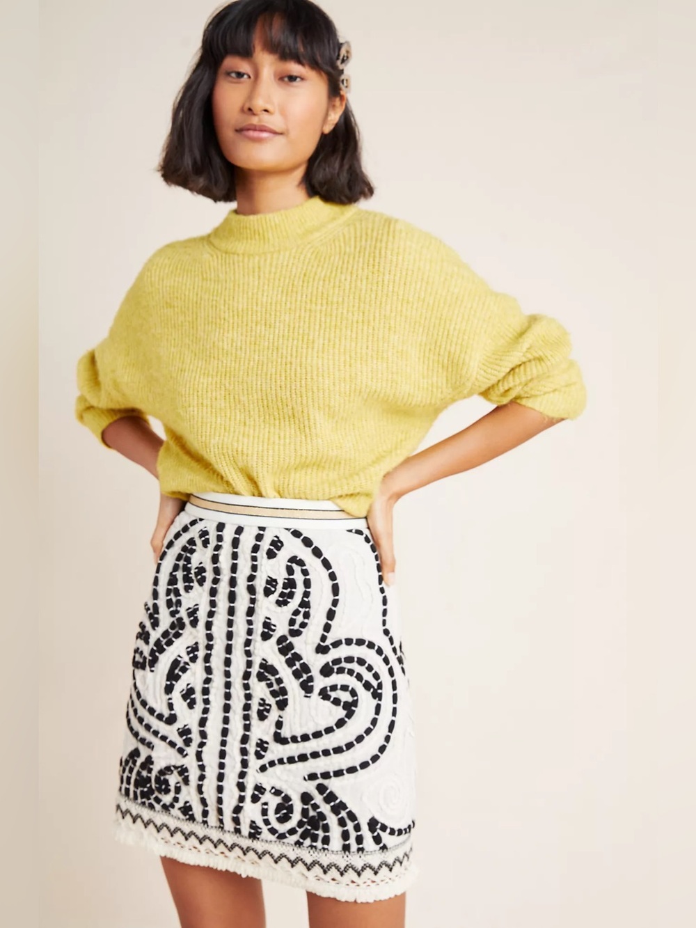 New Anthropologie Maeve Carys embroidered skirt Sz4